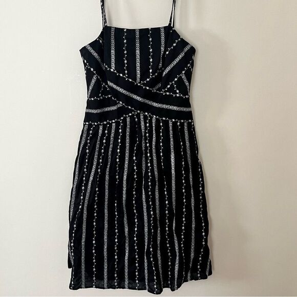 Rabbit Rabbit Rabbit Fit & Flare Dress Sleeveless/Strapless Embroidered Black 10 - Picture 3 of 10